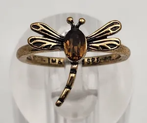 Brass Tone Dragonfly Ring (7) Gold thumbnail 1