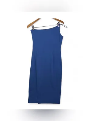Lulus Women’s Elegant Allure Slate Blue One-Shoulder Sleeveless Midi Dress Size thumbnail 12
