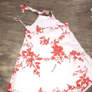 Sugar + L!ps size small pink & red floral halter Dress thumbnail 4