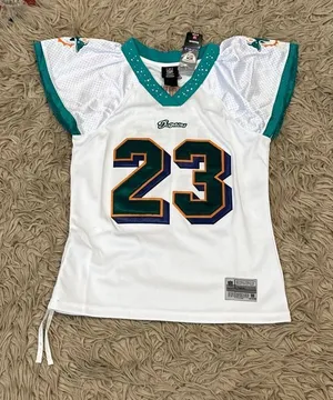National Football League NWT Miami Dolphins women’s embellished football jersey size medium thumbnail 1