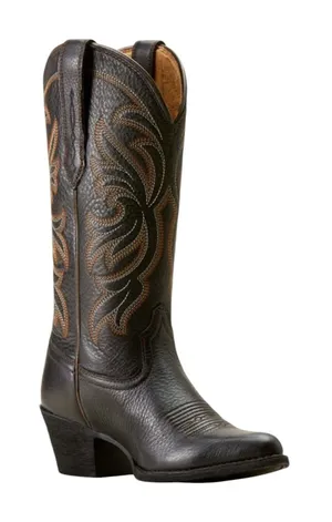 Ariat - Heritage Elastic Calf Black Leather Western Boots Size 6.5B thumbnail 1