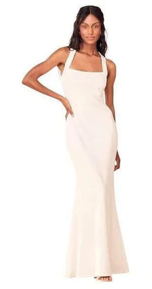 Lulus Pure Romance White Mermaid Maxi Dress size Medium NWT thumbnail 1
