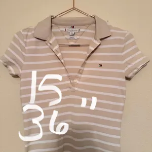 Tommy Hilfiger Polo Dress Womens XXS Tan‎ White Striped Slim Fit Preppy Sporty thumbnail 11
