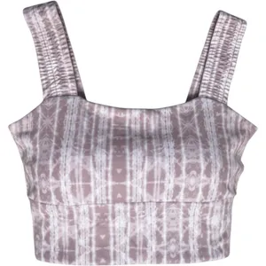 FP Movement Free People Tie Dye Ruched Strap‎ Twist Back Crop Top Mauve Medium thumbnail 2