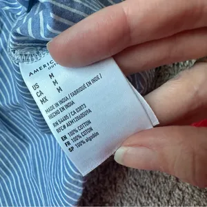American Eagle Outfitters Blue and White Striped Swim Coverup thumbnail 4