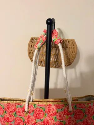 Floral Rose Rope-Handle Tote Bag - Pink thumbnail 2