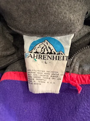 Vintage 80s 90s Fahrenheit Vail Fleece Pullover in Gray Purple Large thumbnail 6