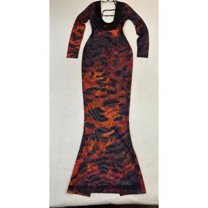 NWOT MURCI | LEAENA Deep Scoop Maxi Dress Mesh in‎ Hot Leopard | Women's Size 2 thumbnail 2