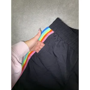 fabletics carol woven pants black rainbow stripe joggers L thumbnail 11