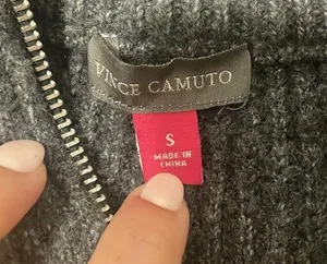 Vince Camuto Gray 3/4 zip sweater from thumbnail 2