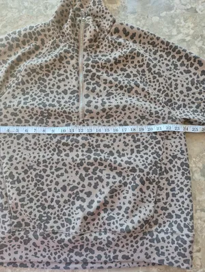 Abercrombie YPB Cheetah Print Half-Zip Pullover - Brown and Black Large thumbnail 5