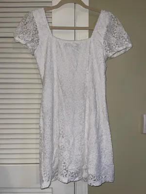 Abercrombie & Fitch White Lace Mini Dress thumbnail 2