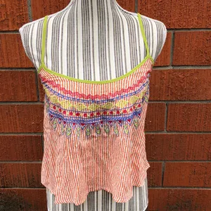 💜Striped embroidered crop top Size XS thumbnail 3