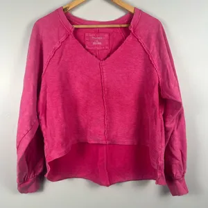 Pilcro reworked popover sweatshirt size medium 100% cotton thumbnail 3