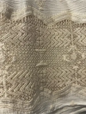 ASTR Cream Off White Lace High Waisted pull on cotton blend shorts size medium thumbnail 2