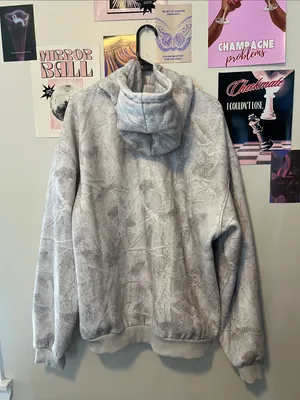Comfrt Silver Birch Camo Hooded Sweatshirt Gray Size XL thumbnail 6