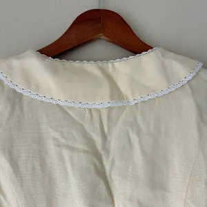WAYF Linen Blend Butter Yellow Coquette Top Size Small thumbnail 10