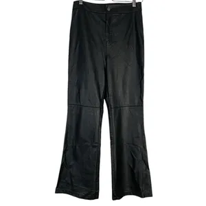 Free People Faux Leather High Waist Flare Leg Pants Size 8 thumbnail 2