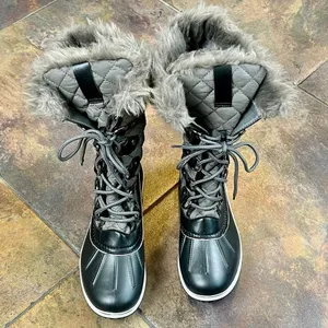 Womens Winter Boots Faux Fur Warm Insulated Water Resistant 7.5 thumbnail 4