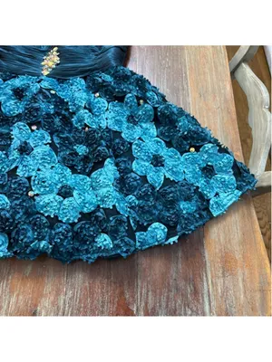 Blush Prom Teal Strapless Teacup Dress Size 12 thumbnail 4