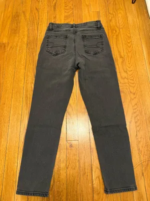 Black American Eagle Straight Mom Jeans thumbnail 2