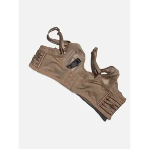 Victoria's Secret Bra Women 32B Tan Mesh Cage Strappy Unlined Plunge Lingerie thumbnail 3