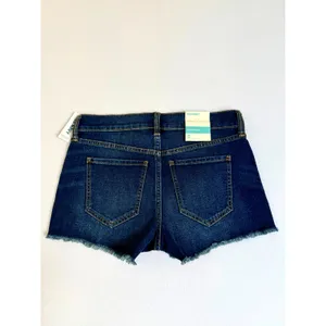 Old Navy Boyfriend Denim Shorts Women Size 2‎ Dark Wash Raw Hem Stretch NWT thumbnail 2