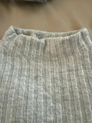 LOFT Light Gray Ribbed Turtleneck Sweater thumbnail 5