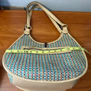 Simply Noelle Woven Rattan Straw Colorful Multi Shoulder Crossbody Bag Purse‎ thumbnail 8