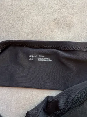 Aerie Black Ruffle V-Neck Bikini Top thumbnail 2