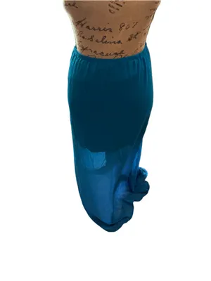 Speechless Sheer Teal Chiffon Maxi Skirt Women’s Size XL thumbnail 2