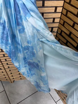 Abercrombie & fitch blue tie dye cutout maxi dress size small petite thumbnail 6
