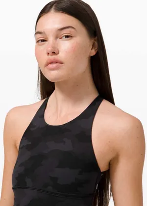 Lululemon Free To Be Bra Wild High Neck Long Line "Light Support, A/B Cup Heritage 365 Camo Deep Coal Multi 6 thumbnail 9