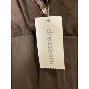 Vintage Y2K Babydoll Silk Chiffon Sequin Brown Midi Dress Small‎ Earth Fairy New thumbnail 8