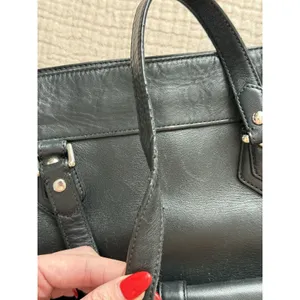 Coach Charlie Tote Bag Large Black Leather Shoulder‎ Handbag Purse thumbnail 6