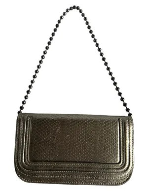 Zara Mini Clutch Shoulder Bag Metal Chain Strap Y2K Purse Mini Baguette Bag thumbnail 1