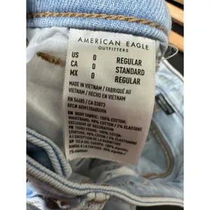 American Eagle AEO Jeans Women 0 Blue Light Wash Denim‎ Distressed Mom thumbnail 8
