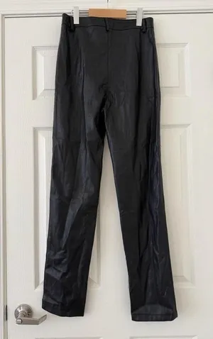 Motel Rocks Jacinta Faux Leather Pants Black Small thumbnail 3