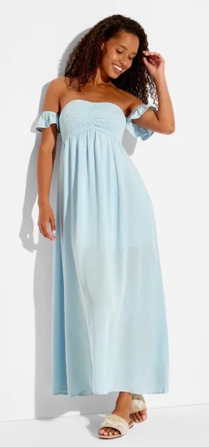 Wild Fable Baby Blue Off The Shoulder Dress thumbnail 1