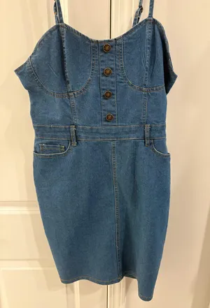 Denim Dress Blue Size L thumbnail 1