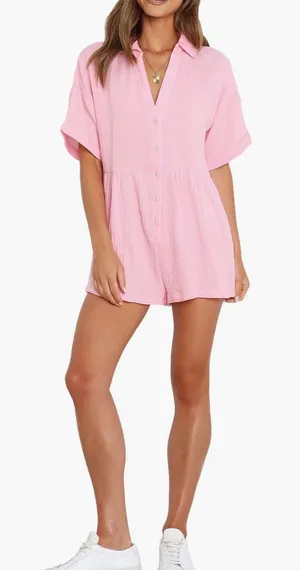 Petal & Pup Romper Pink Petal thumbnail 1
