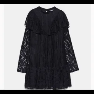 Zara Black Lace Ruffle Yoke Mini Dress thumbnail 2