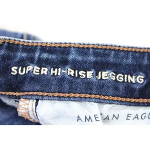 AEO Womens 4 Super Hi-Rise Jegging Distressed‎ Dark Wash Stretch Hipster Grunge thumbnail 8