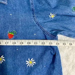 The Quacker Factory Vintage Strawberry Embroidered Denim Full Zip Jacket XL thumbnail 6