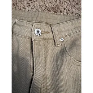 Women's Taupe Barrel Leg Jeans Size Small‎ Cropped High Rise Cotton Pants thumbnail 2
