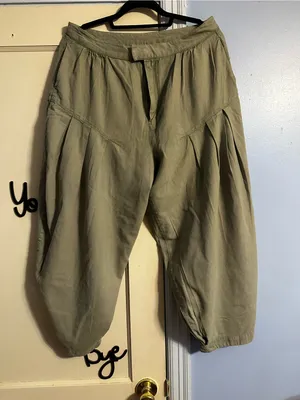 Free People Light Olive/sage Green Relaxed pleated baggy fit pants thumbnail 1