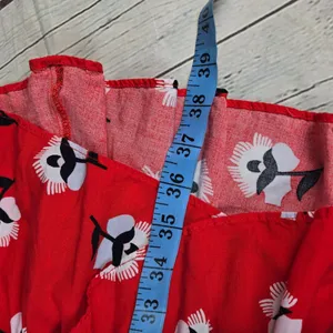 J. Crew Cerise Ruffle Red Floral Faux Wrap Ruffle Dress L4277 Size 4 Tall thumbnail 10