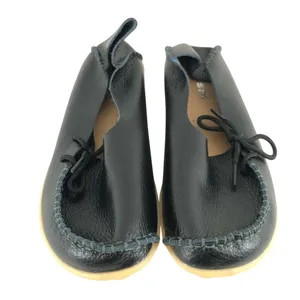 Kunsto Womens Loafers Slip On Leather Black Size 37 US 6 thumbnail 2
