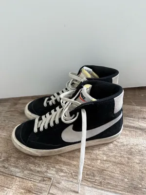 Nike Women's High-Top Suede Sneakers in Black and Cream - Custom thumbnail 3