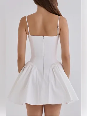 NEW HOUSE OF CB Samaria Corset Fit & Flare white Mini Dress sz S thumbnail 2